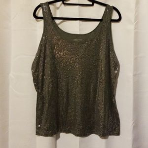 Lane Bryant Gray Sequence Tank Top Size 14/16